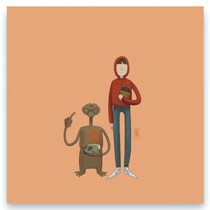 
                  
                    Load image into Gallery viewer, Dream teams duos ET Elliot alien Spielberg heroes Fine art print movies films series pop culture comic book animation cartoon 90s
                  
                