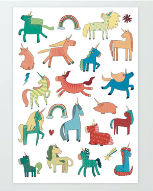 
                  
                    Load image into Gallery viewer, CANDY UNICORNS — Fine Art Print for the Lovers of these Magical Beings
                  
                