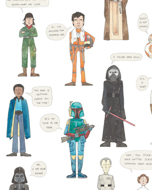 
                  
                    Load image into Gallery viewer, PS The Force Star wars Comic book Film movies fan Lucas Art Fine Print Poster Decor Geek closeUp
                  
                
